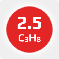 Пропан (C3H8) 2.5 (99,5%) в баллоне 50л (18кг) соединение W21,8х1/14'' LH (DIN1) (c баллоном) R-290